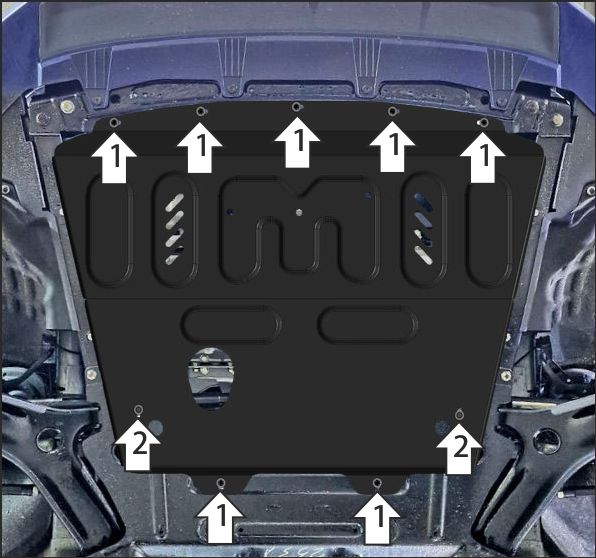 Защита АвтоСтандарт (Двигатель, Коробка переключения передач), 1,5 мм,  Lada Vesta Cross  2017-2022 арт. 52106