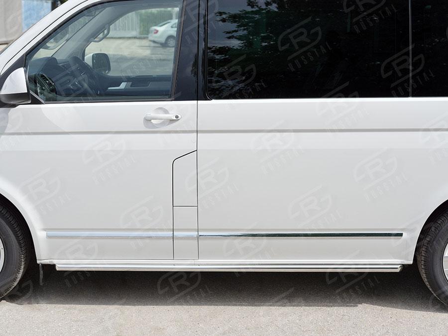 Пороги труба d42 правый Volkswagen Transporter T6 2015 Caravelle/Multivan короткая база, Slitkoff VCTT-002316