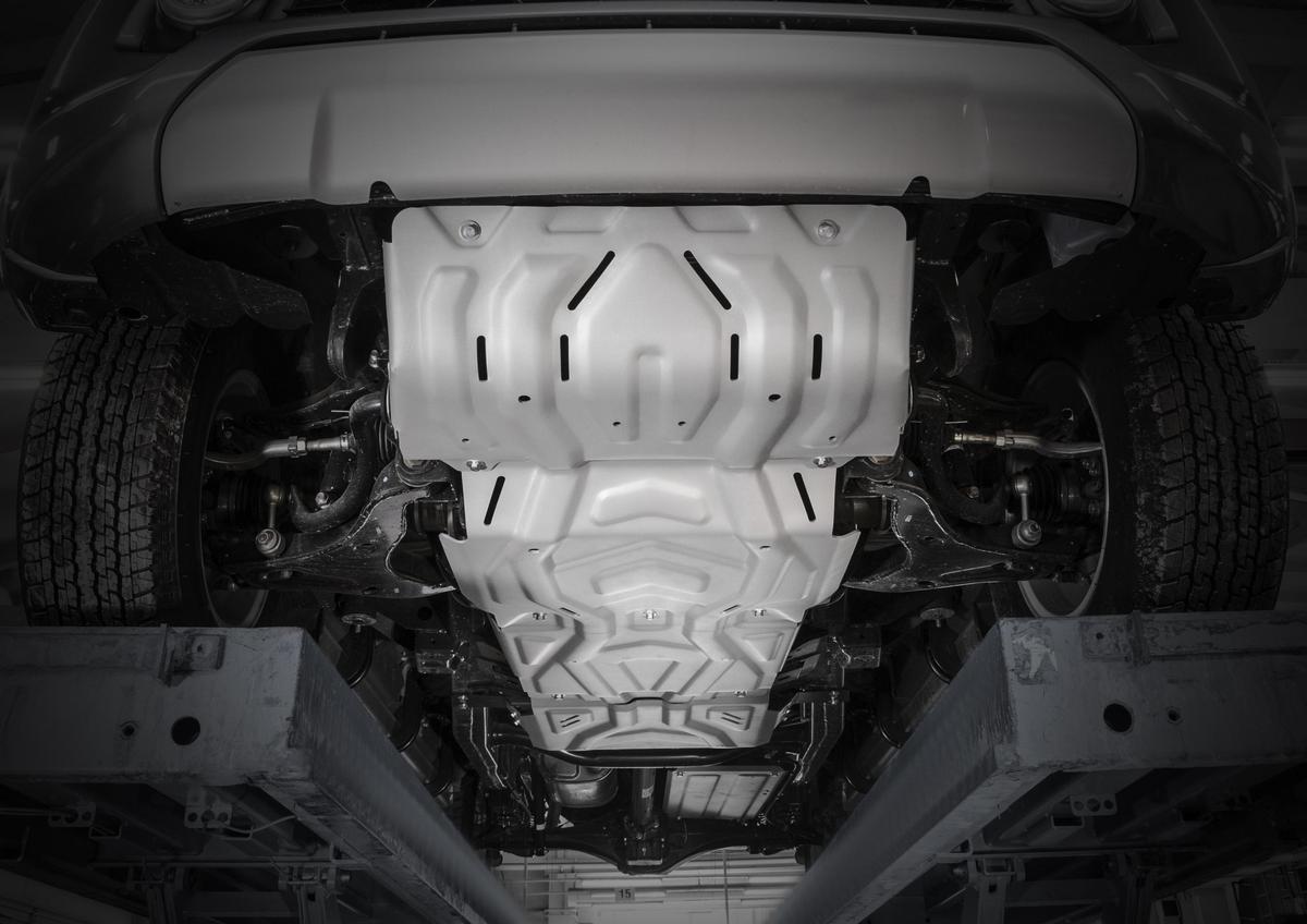 Защита радиатора, картера, КПП и РК Rival для Fiat Fullback 2016-н.в., штампованная, алюминий 4 мм, с крепежом, 4 части, K333.4046.3