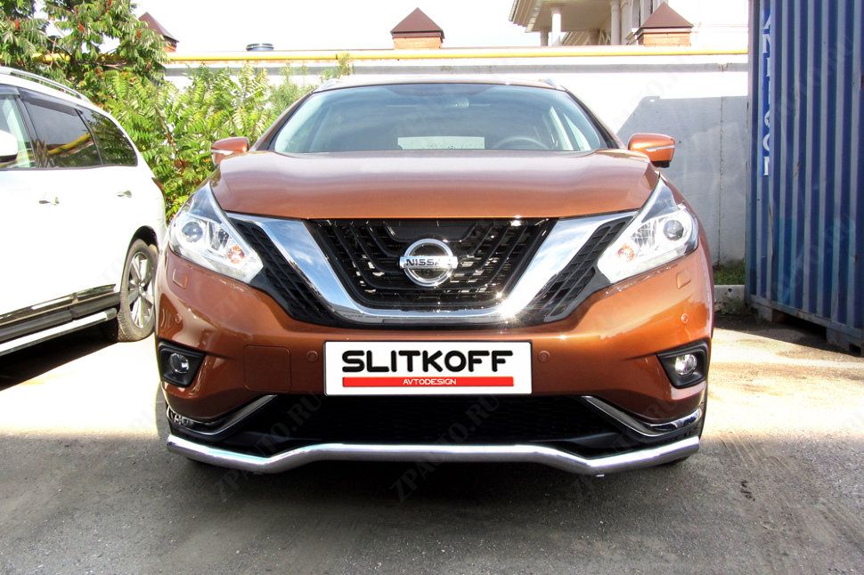 Защита переднего бампера d57 волна Nissan Murano (2014-2023) , Slitkoff, арт. NIM16001