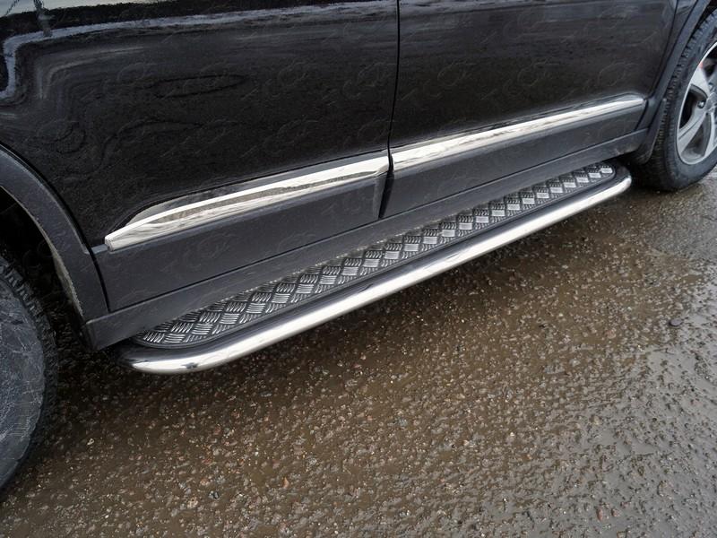 Пороги с площадкой 75х42 мм для автомобиля Great Wall Haval H6 2015-, TCC Тюнинг HAVH615-16