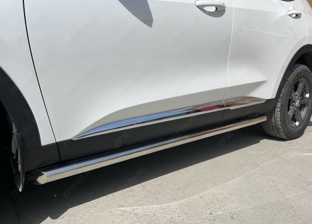 Защита штатного порога для автомобиля HAVAL F7 2022 Рестрайлинг арт. GWF7.22.32