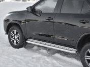 Пороги труба d57 с листом вариант 1 на Toyota Fortuner 2017, Slitkoff TFL-0028831