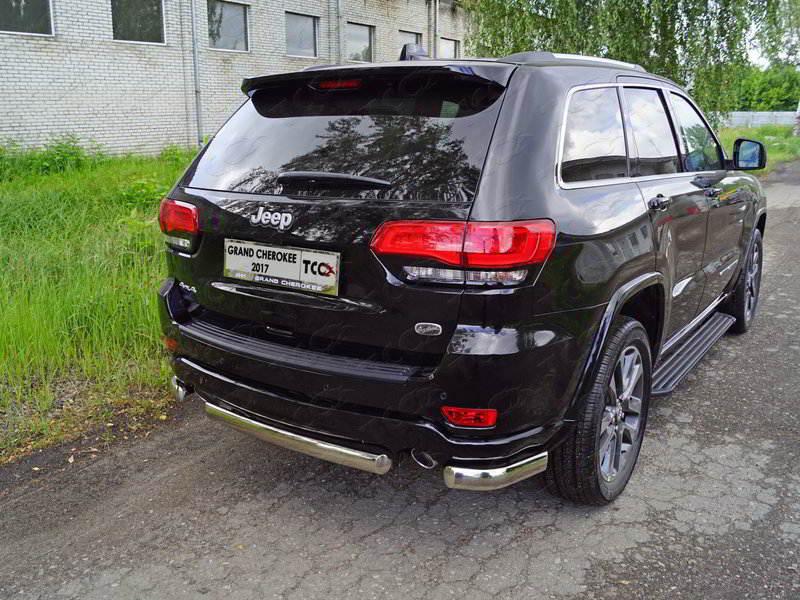Защита задняя (уголки овальные) 75х42 мм для автомобиля Jeep Grand Cherokee 2017-, TCC Тюнинг GRCHER17-28