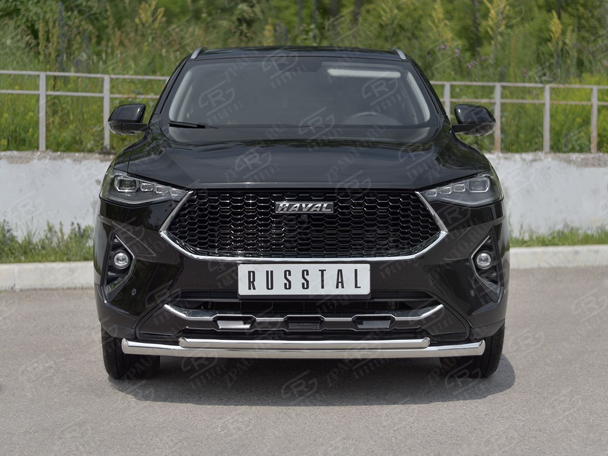 HAVAL F7X 1.5 4WD 2019-2022 Защита переднего бампера d57 секции-d42 дуга HF7XZ-003836