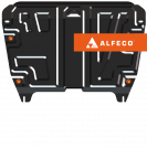 Защита  картера и КПП  Toyota Highlander (XU40) 2010-2013 V-3,5 , ALFeco, сталь 2мм, арт. ALF2459st-4