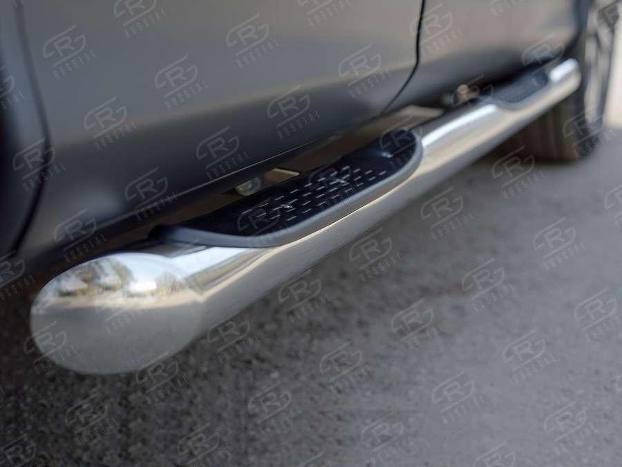 Пороги труба d76 с накладкой вариант 1 Honda CR-V 2015 2.0, Slitkoff HCRT-0022211