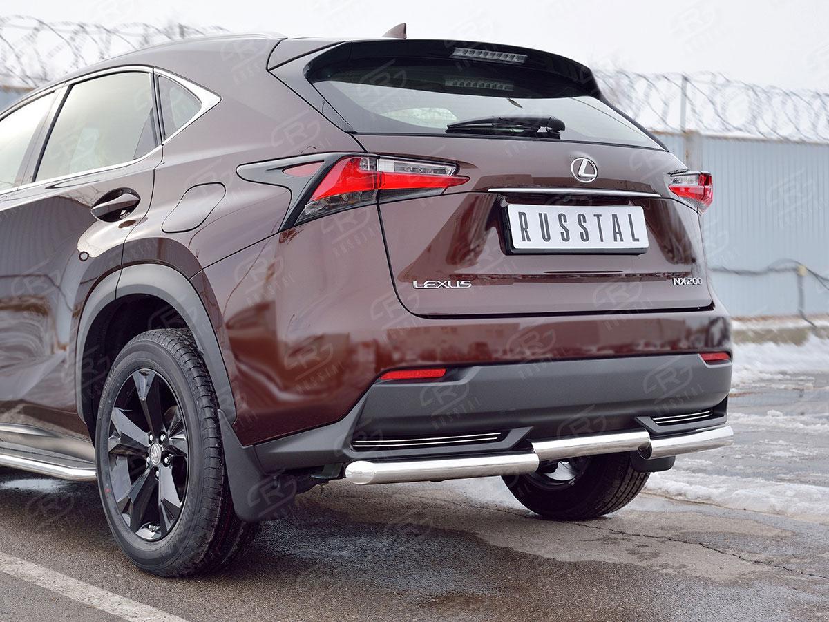 Защита заднего бампера d57 ступень Lexus NX 2014, Slitkoff LNXZ-002586