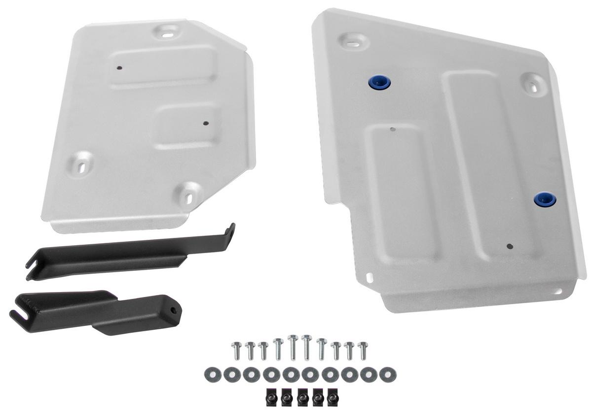 Защита топливного бака Rival для Haval F7 2019-н.в., штампованная, алюминий 3 мм, с крепежом, 2 части, 333.9416.1