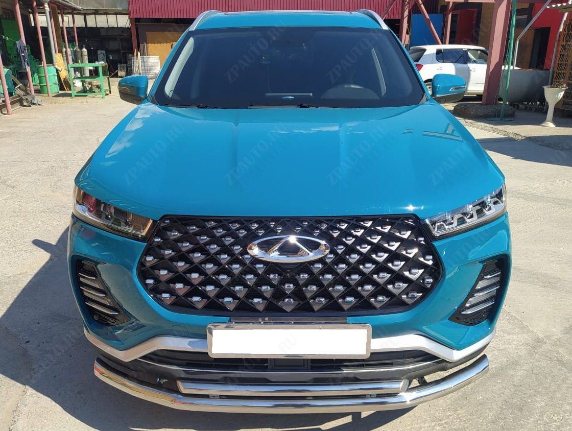 Защита переднего бампера двойная для автомобиля CHERY Tiggo 7 Pro 2021 арт. CTGP.7.21.03