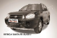 Защита переднего бампера d57 Hyundai Santa-Fe Classic (2000-2012) Black Edition, Slitkoff, арт. HSFT009BE