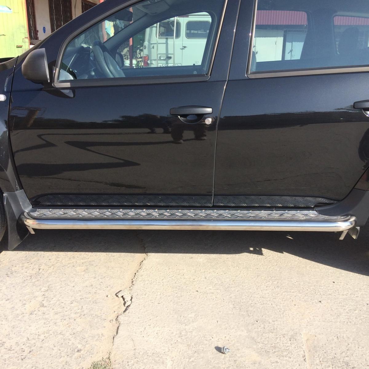 Пороги с накладным листом для автомобиля RENAULT Duster 2011, Россия RD.11.41-3