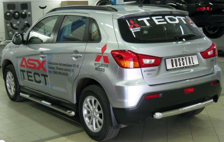 Защита заднего бампера d57 (3 секции) для Mitsubishi ASX, Slitkoff MAZ-000723