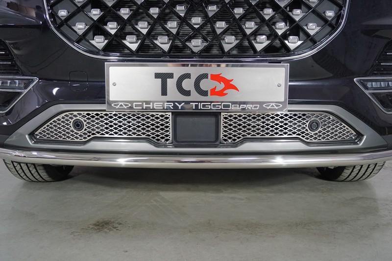 Решетка радиатора нижняя (лист) для автомобиля Chery Tiggo 8 pro 2021 TCC Тюнинг арт. CHERTIG8P21-12
