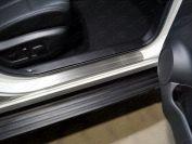Накладки на пороги (лист шлифованный) 4 шт для автомобиля Nissan Qashqai 2019-