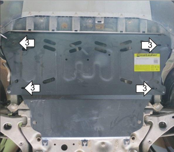 Защита стальная Мотодор (Двигатель, Коробка переключения передач), 2 мм, Сталь для Ford Kuga 2013-2019 арт. 70706