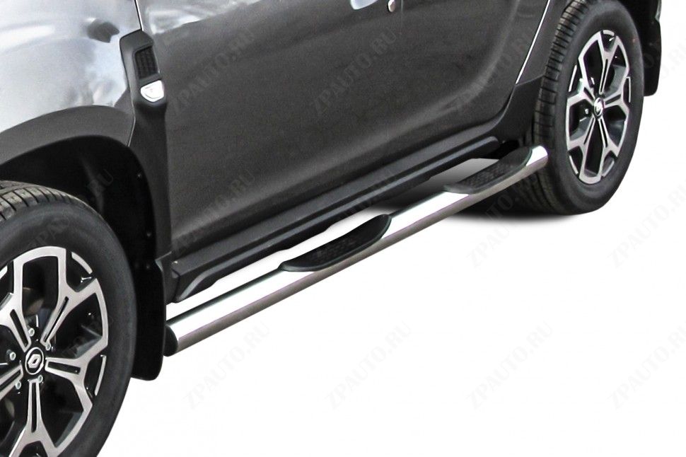 Защита порогов d76 с проступями Renault Duster (2020-2023) , Slitkoff, арт. RD21006