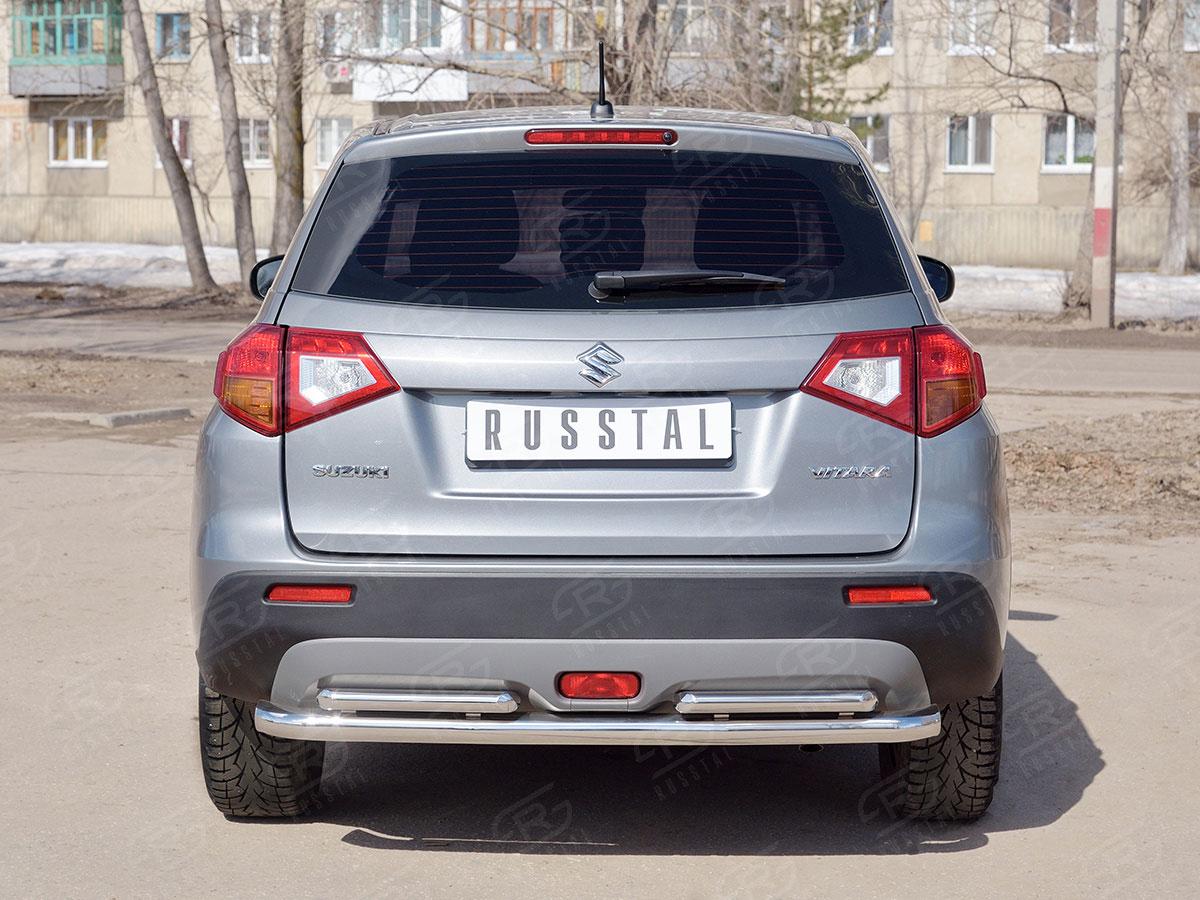 Защита заднего бампера d57/42х2 прямая Suzuki Vitara 2015, Slitkoff SVZ-002648
