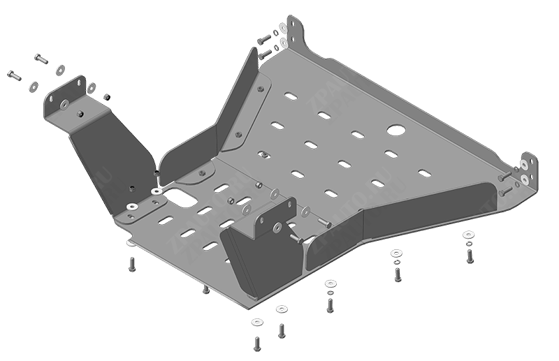 Защита на Грузовые Motodor (Радиатор, Двигатель), 2 мм, сталь для FAW J7  2023- арт. 23906