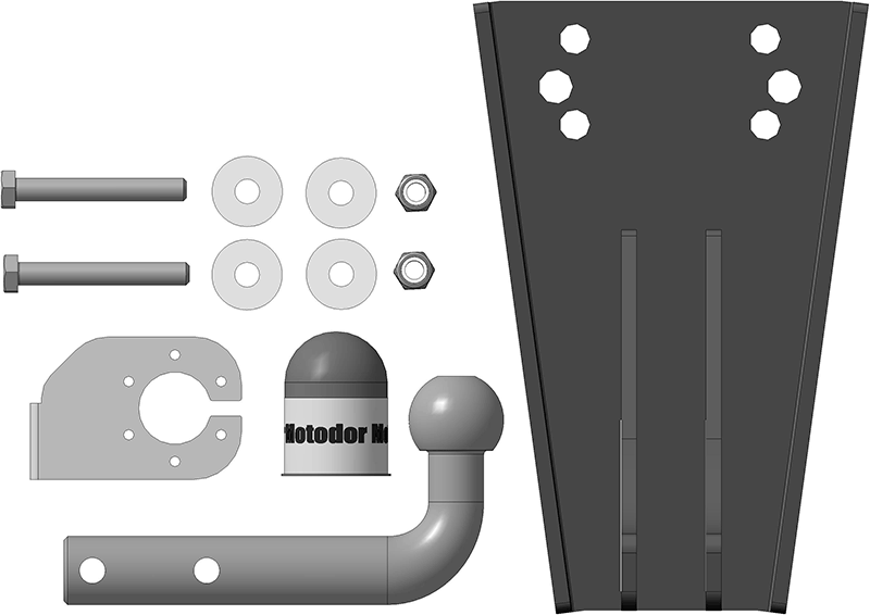Фаркоп для UAZ 469 B, тип шара A, Motodor арт. 96502-A