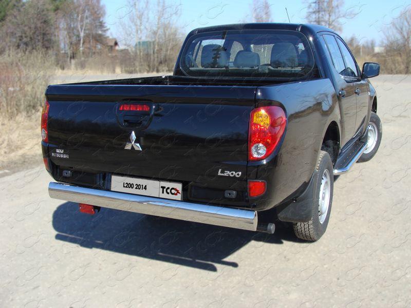 Защита задняя центральная 120х60 мм для автомобиля Mitsubishi L200 (Long) 2014-2015, TCC Тюнинг MITL20014-10