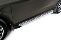 Пороги алюминиевые "Premium Silver" 1700 серебристые Renault Duster (2020-2022) , Slitkoff, арт. AL-RD21010