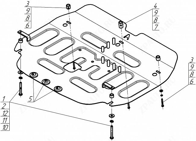 Защита АвтоСтандарт (Двигатель, Коробка переключения передач), 1,5 мм,  для Changan Eado Plus  2020- арт. 57207