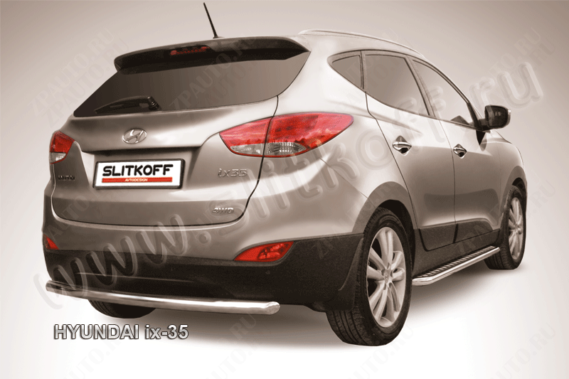 Защита заднего бампера d57 Hyundai ix-35 (2010-2015) Black Edition, Slitkoff, арт. Hix35-009BE