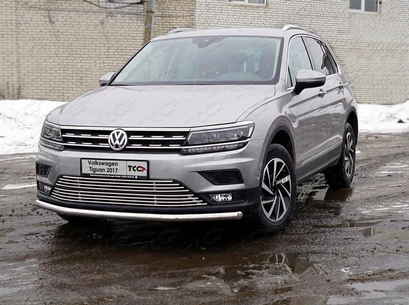 Защита передняя нижняя 60,3 мм для автомобиля Volkswagen Tiguan 2017- TCC Тюнинг арт. VWTIG17-59