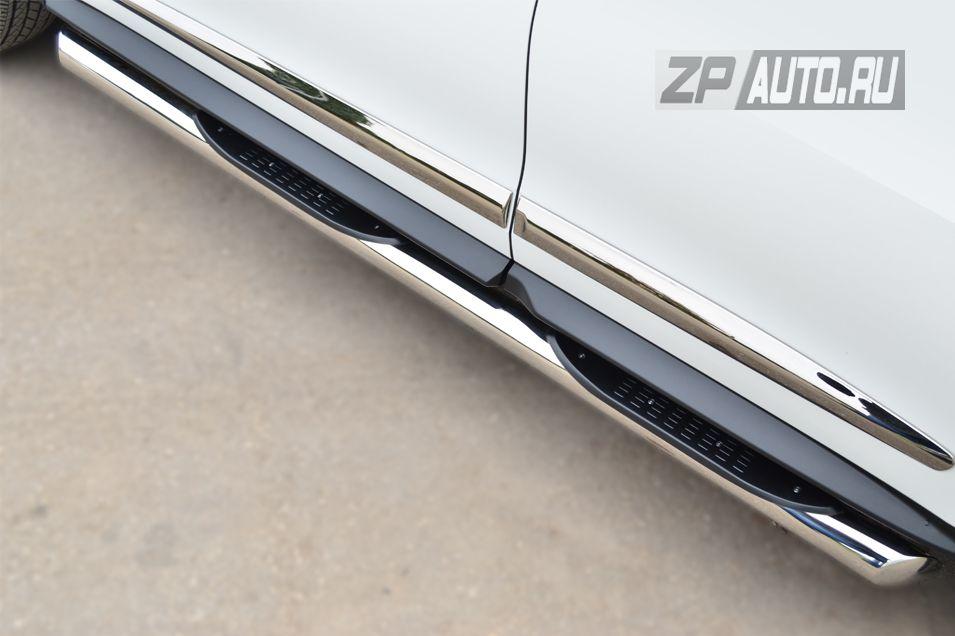 Пороги труба d76 с накладками вариант 1 для Infiniti JX35, Slitkoff JXT-0014621