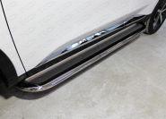 Пороги с площадкой (нерж. лист) 75х42 мм для автомобиля HAVAL F7 2019- (1,5 л., 4WD) TCC Тюнинг арт. HAVF719-33