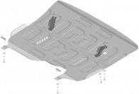 Защита алюминиевая Мотодор (Двигатель, Электроусилитель руля, Передний электромотор, Радиатор), 4 мм,  Li L6  2024- арт. 349901