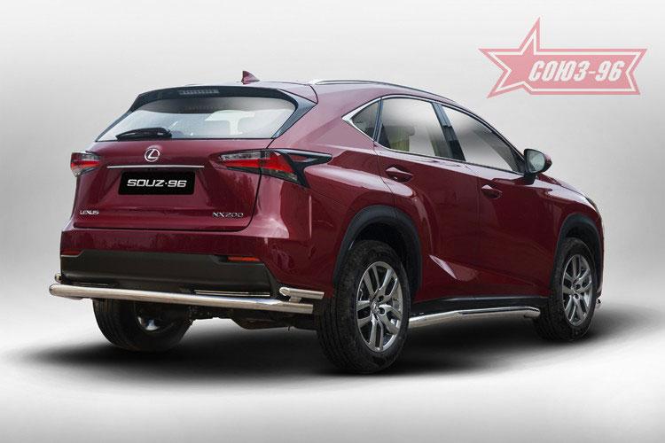 Защита задняя d60/42 двойная для Lexus NX 2014-, Lexus LENX.75.5167