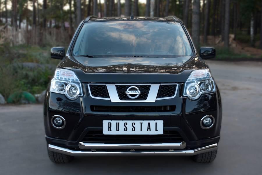 Защита переднего бампера d57/57 для Nissan X-Trail 2011, Slitkoff NTZ-000911