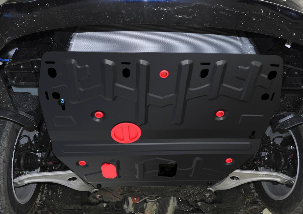 Защита картера и КПП АвтоБроня для Hyundai i40 (V - 2.0) 2011-2019, штампованная, сталь 1.8 мм, с крепежом, 111.02342.1