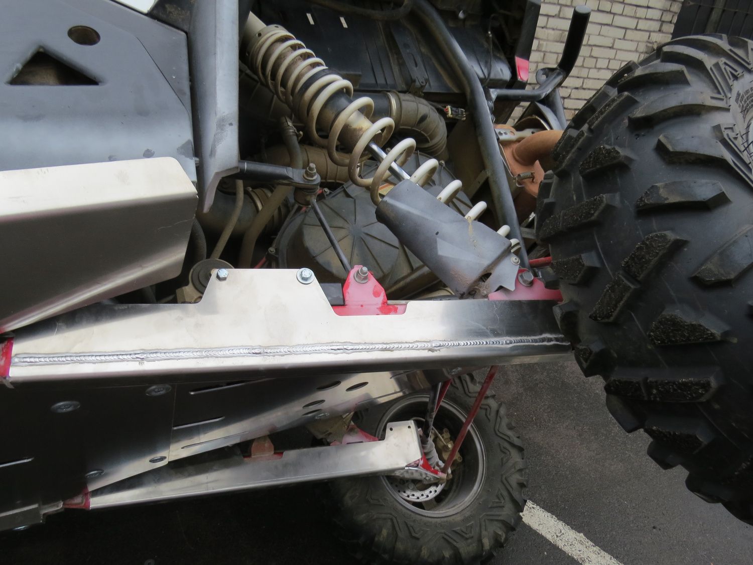 Защита задних рычагов для POLARIS RZR XP Turbo 2016-18, алюминий 4 мм, STORM, арт. 3122