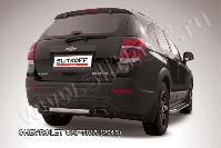 Защита заднего бампера d57 короткая Chevrolet Captiva (2013-2016) Black Edition, Slitkoff, арт. CHCap13-012BE