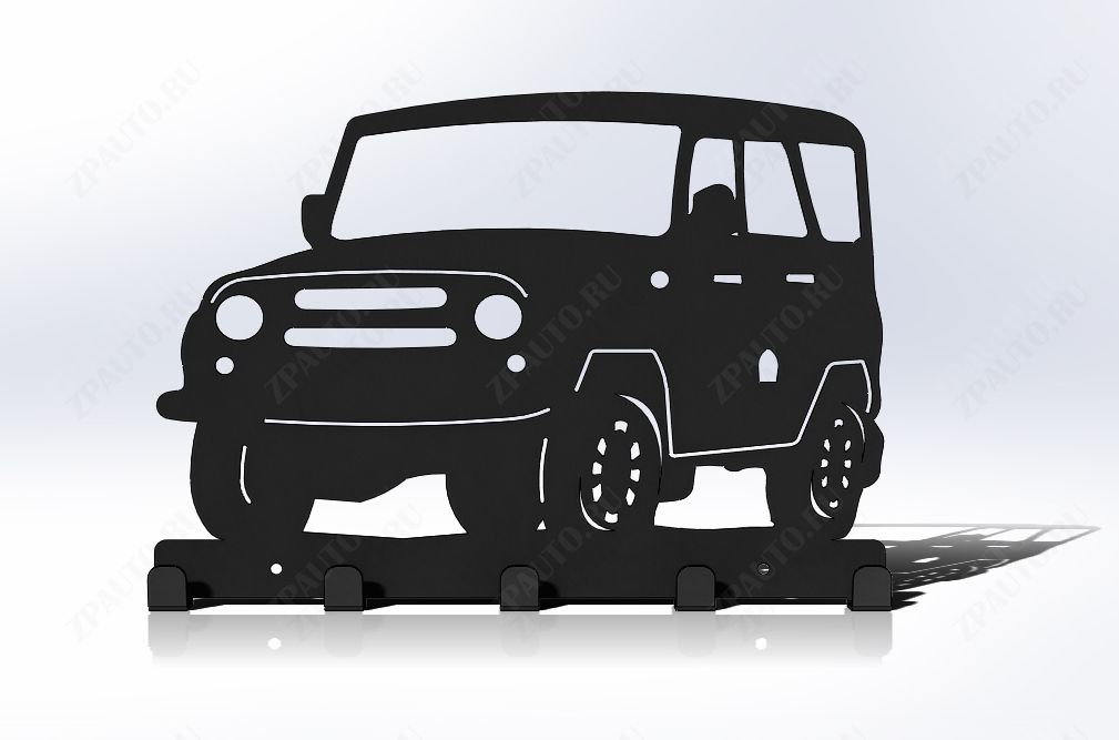 ABC.UNI.008 ВЕШАЛКА УАЗ ХАНТЕР, АВС-ДИЗАЙН (СТАЛЬ 2 ММ, ЧЕРНАЯ)