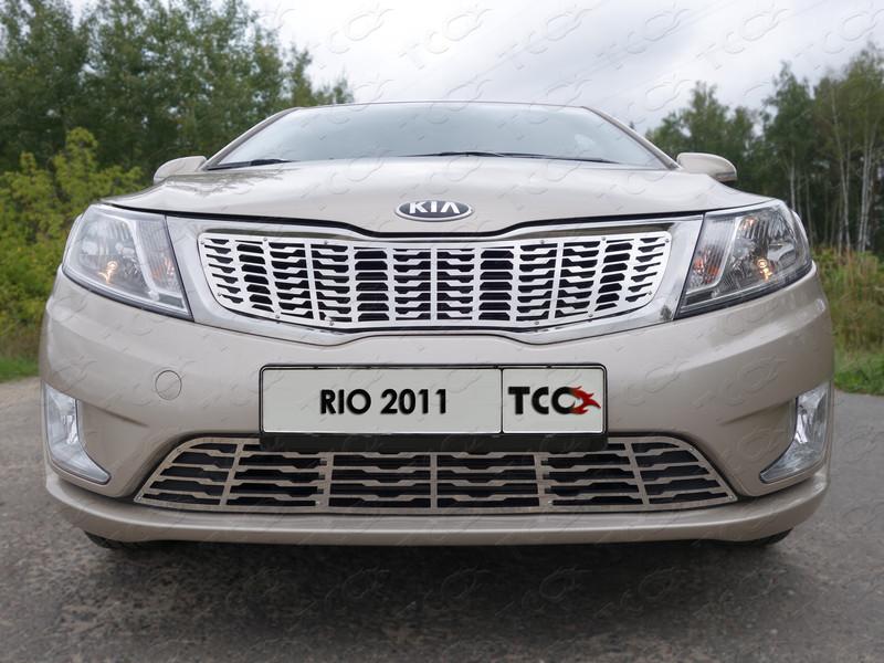 Решетка радиатора нижняя (лист) для автомобиля Kia Rio 2011-2014 TCC Тюнинг арт. KIARIO11-02