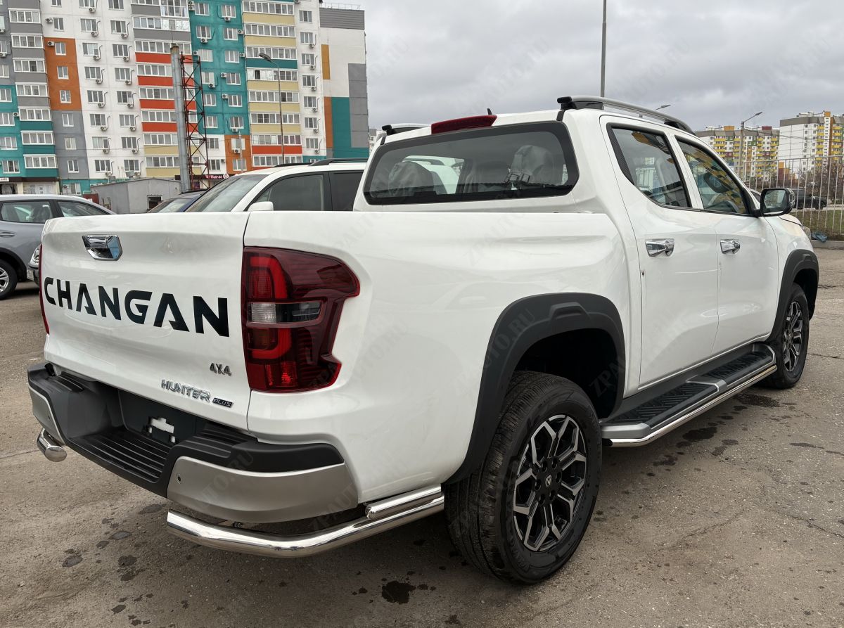 Защита заднего бампера угловая двойная для автомобиля CHANGAN Hunter Plus 2022 арт. CGHTP.22.20