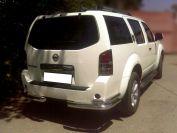 Защита заднего бампера "уголки" d-76+53 для Nissan Pathfinder 2005-2009, Технотек NP_3.3