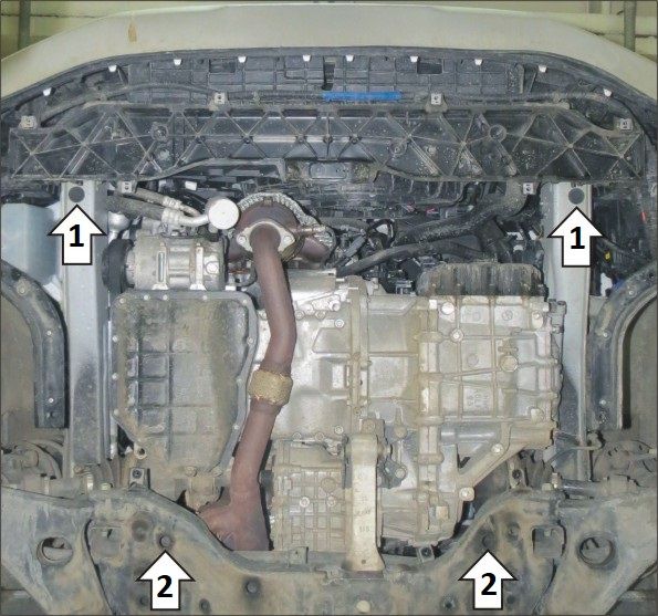 Защита алюминиевая Мотодор (Двигатель, Коробка переключения передач), 5 мм,  для Hyundai Palisade  2020- арт. 30904