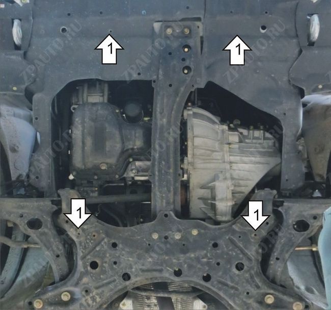 Защита стальная Мотодор (Двигатель, Коробка переключения передач), 2 мм, сталь для Lifan Solano 2008-2014 арт. 64702