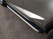 Пороги алюминиевые с пластиковой накладкой 1720 мм для автомобиля Lexus NX 300h 2014-2017 (кроме F-Sport) TCC Тюнинг арт. LEXNX300H14-19AL