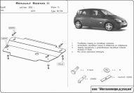 Защита картера и КПП для RENAULT Scenic  2003 - 2009, V-1,4; 1,6; 2,0 - кроме Diz / except D, Sheriff, сталь 2,0 мм, арт. 18.0778