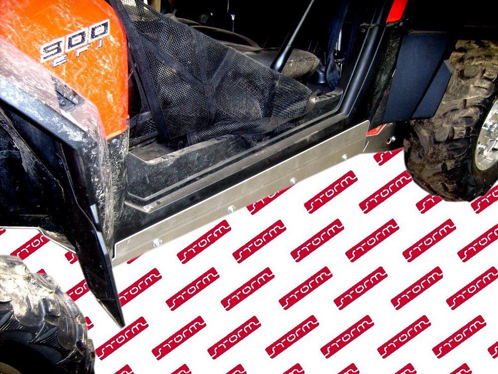 Защита порогов для POLARIS RZR 900 XP 2011-14, алюминий 4 мм, STORM, арт. 2239