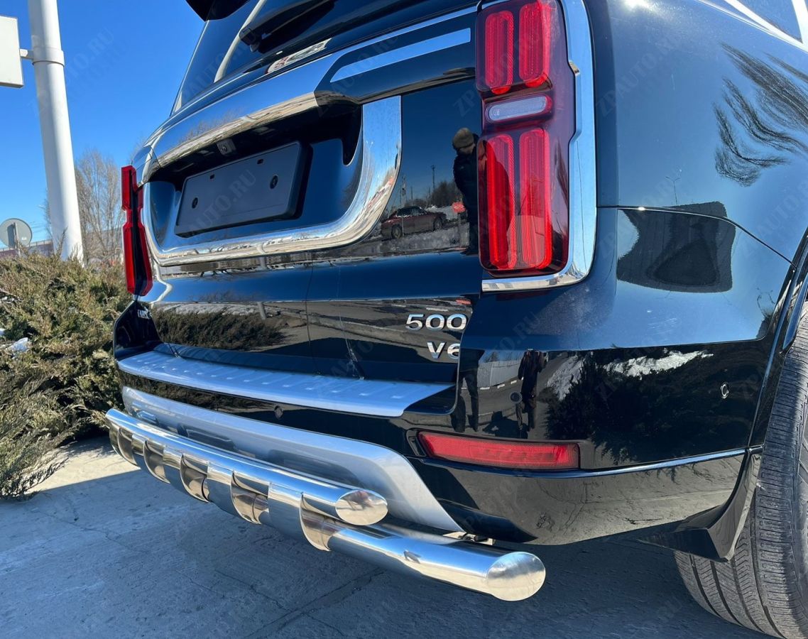 Защита заднего бампера двойная с перемычками для автомобиля TANK 500   2023 арт. TANK500.23.25