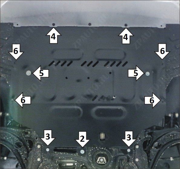 Защита АвтоСтандарт (Двигатель, Коробка переключения передач), 1,5 мм, сталь для FAW Bestune B70  2022- арт. 53902