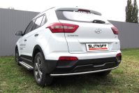 Защита заднего бампера d42 радиусная Hyundai Creta 4WD (2016-2021) Black Edition, Slitkoff, арт. HCRET4WD011BE