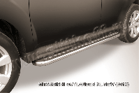 Защита порогов d42 с листом Mitsubishi Outlander XL (2009-2013) Black Edition, Slitkoff, арт. MXL10-010BE